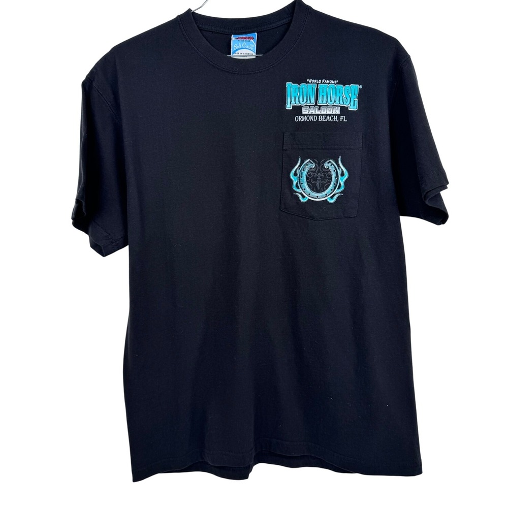 Iron Horse Saloon Ormond Beach FL Souvenir Graphic Pocket‎ T-Shirt 41"Chest